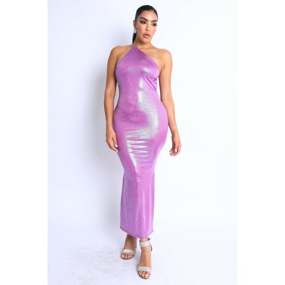 Women's Sexy Bodycon Asymmetric Strap Open back Sleeveless Maxi Dress S,M,L - Picture 2 of 9